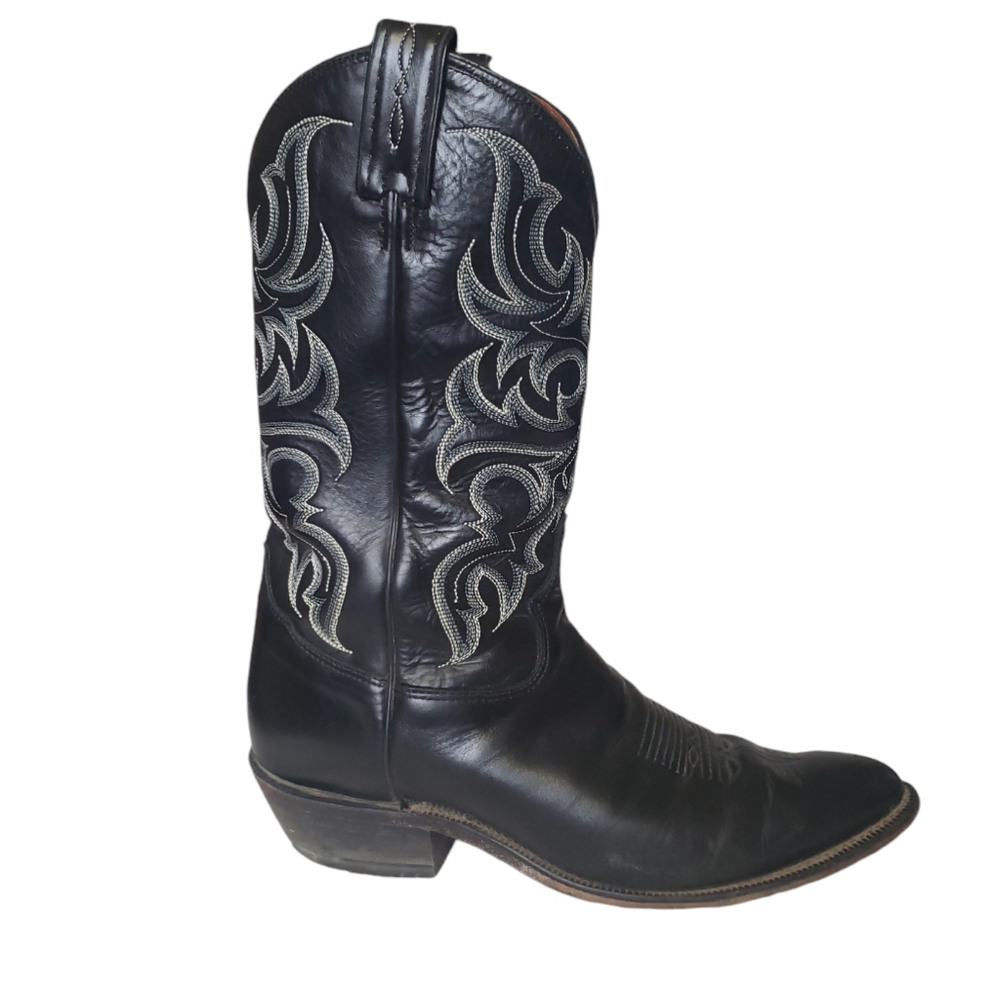 TONY LAMA Cowboy / Western Boots Genuine Leather Black Men’s Size 10 D 7926 - Picture 1 of 15